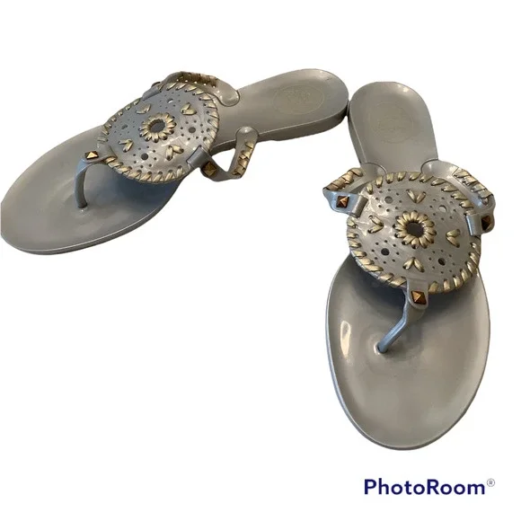 JACK ROGERS GEORGICA MEDALLION JELLY SANDALS 10 - Picture 3 of 7